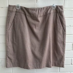 L.L. Bean Wool Blend Houndstooth Patterned Skirt Vintage